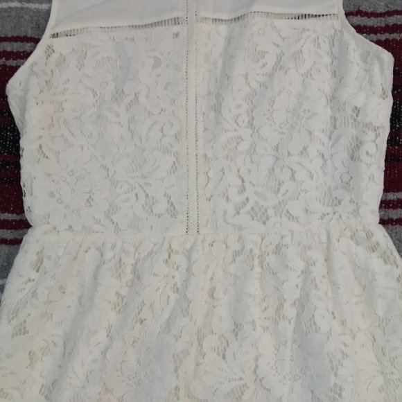 Maison Jules White Lace Sleeveless Midi Dress 6 - Picture 6 of 14